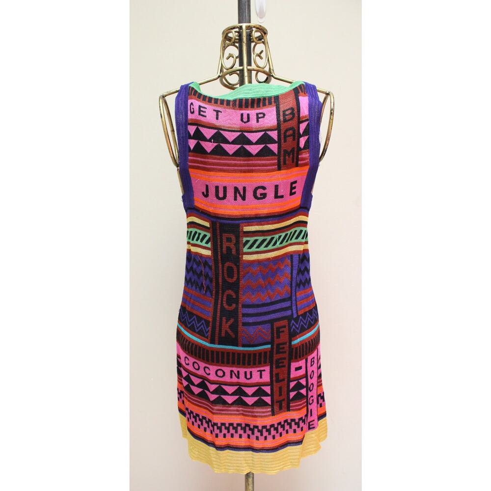 Missoni Chevron Colorful Jungle Words Knit Dress Size 40/US 4 - Picture 3 of 12